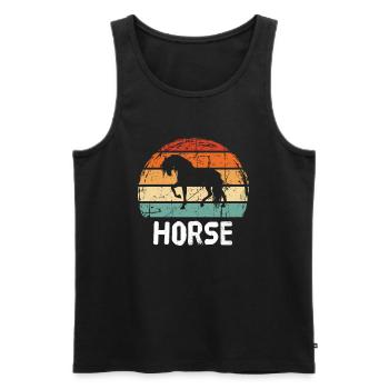 cheval - Débardeur bio Premium Homme - noir - Devant - Michal (187cm)