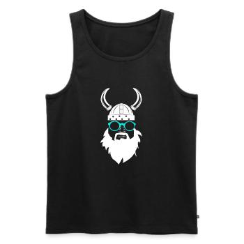 Nerd viking - Débardeur bio Premium Homme - noir - Devant - AI Model Male 178 light (178cm)