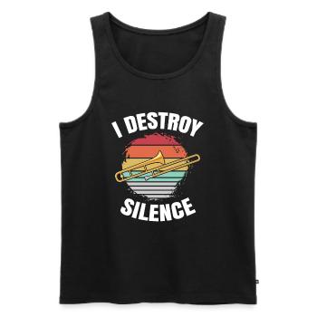 Trombone trombone music instrument shirt for trombone - Men's Premium Organic Tank Top - black - Front - AI Model Male 178 light (178cm)