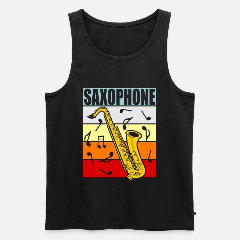 Saxophon - Männer Premium Bio Tank Top - Schwarz