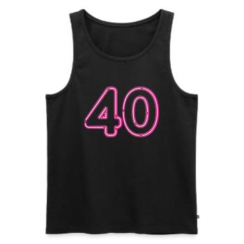 40e anniversaire - Débardeur bio Premium Homme - noir - Devant - Michal (187cm)