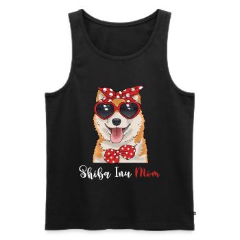Shiba Inu Shirt Frauen Mutter Hundeshirt Shiba Inu - Männer Premium Bio Tank Top - Schwarz - Vorne - Michal (187cm)