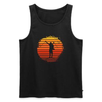 hike - Men's Premium Organic Tank Top - black - Front - AI Model Male 178 light (178cm)