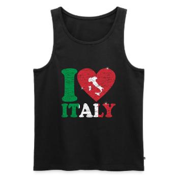 Italie - Débardeur bio Premium Homme - noir - Devant - AI Model Male 178 light (178cm)