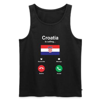 Kroatien - Männer Premium Bio Tank Top - Schwarz - Vorne - Michal (187cm)