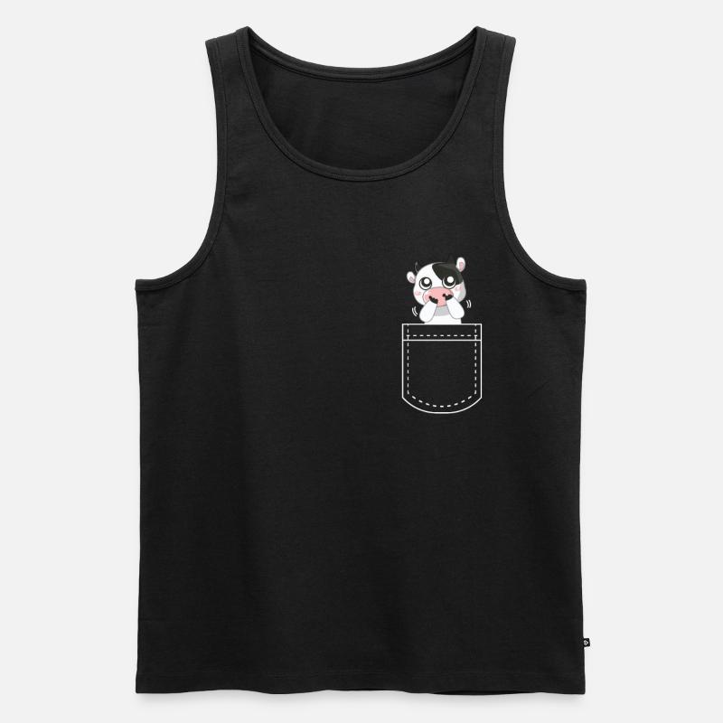 Kuh - Männer Premium Bio Tank Top - Schwarz