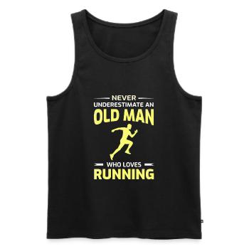Running Runner Dad Grandpa Fathers Day Gift - Men's Premium Organic Tank Top - black - Front - Michal (187cm)