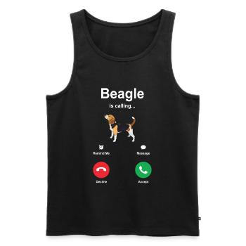 Beagle puppy dog gift idea - Men's Premium Organic Tank Top - black - Front - Michal (187cm)