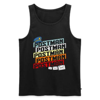 Post postman post saying letter postman gift - Men's Premium Organic Tank Top - black - Front - AI Model Male 178 light (178cm)