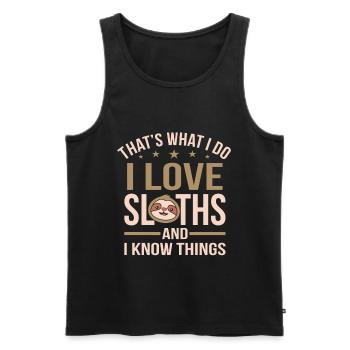 Faultier Faul Faul sein Geschenk - Männer Premium Bio Tank Top - Schwarz - Vorne - Michal (187cm)