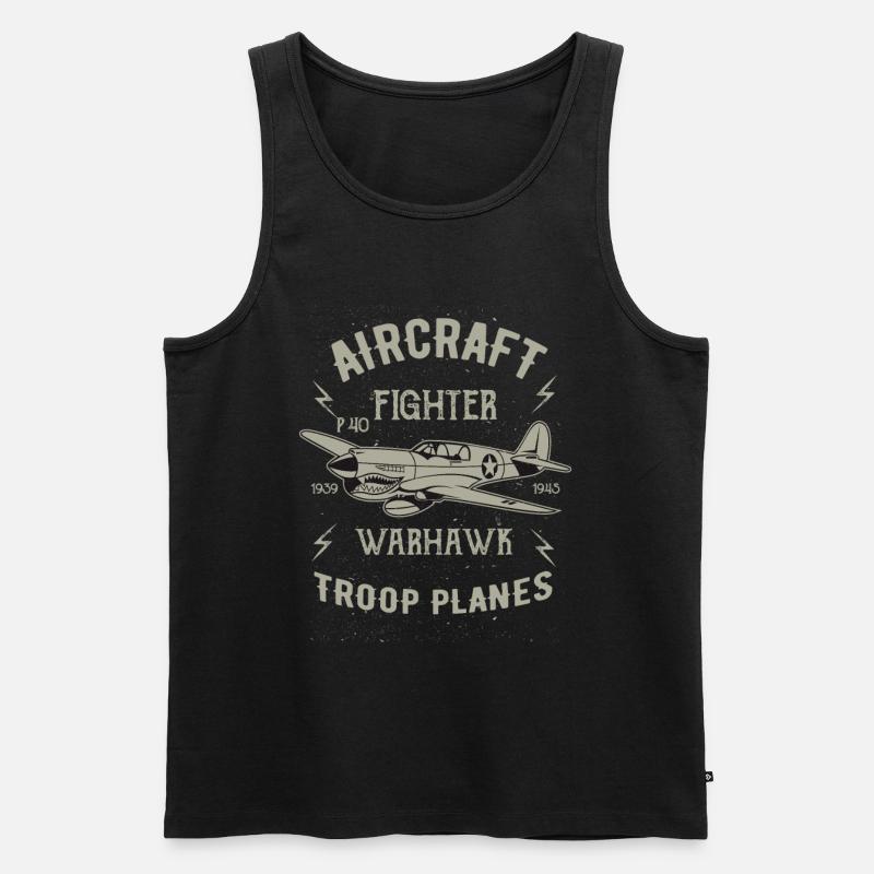 Flugzeug - Männer Premium Bio Tank Top - Schwarz