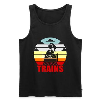 train - Men's Premium Organic Tank Top - black - Front - AI Model Male 178 light (178cm)