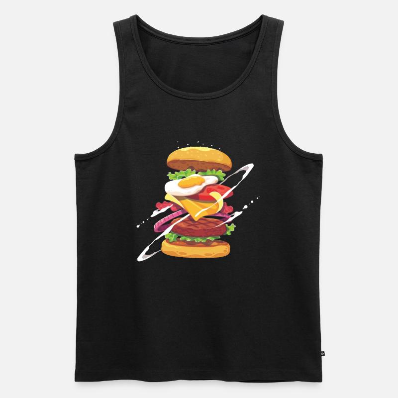 Burger - Männer Premium Bio Tank Top - Schwarz