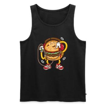 Burger hamburger - Men's Premium Organic Tank Top - black - Front - AI Model Male 178 light (178cm)