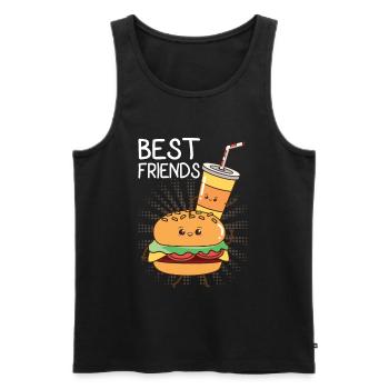 Burger hamburger - Men's Premium Organic Tank Top - black - Front - AI Model Male 178 light (178cm)