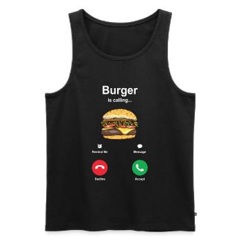 Burger hamburger - Men's Premium Organic Tank Top - black - Front - AI Model Male 178 light (178cm)