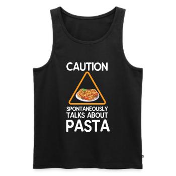 Pasta - Männer Premium Bio Tank Top - Schwarz - Vorne - Michal (187cm)
