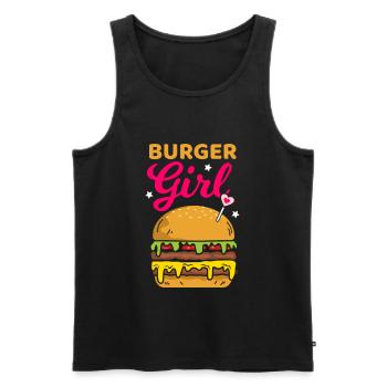 Burger hamburger - Men's Premium Organic Tank Top - black - Front - AI Model Male 178 light (178cm)
