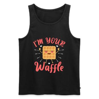 Waffle - Men's Premium Organic Tank Top - black - Front - AI Model Male 178 light (178cm)