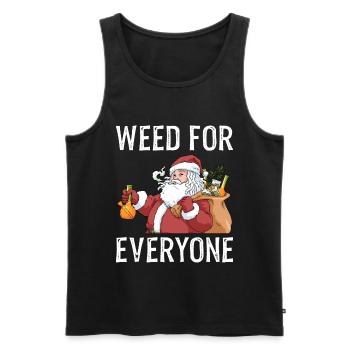 Weed Shirt Cannabis Weihnachten Marijuana Kiffer - Männer Premium Bio Tank Top - Schwarz - Vorne - Michal (187cm)