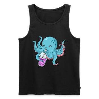 Pieuvre Bubble Tea Cadeau Boba Tea Bubble Tea - Débardeur bio Premium Homme - noir - Devant - Michal (187cm)