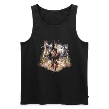 cheval - Débardeur bio Premium Homme - noir - Devant - Michal (187cm)