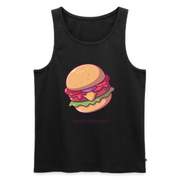 Cheeseburger Favorit Lebensmittel Geschenkidee - Männer Premium Bio Tank Top - Schwarz - Vorne - AI Model Male 178 light (178cm)