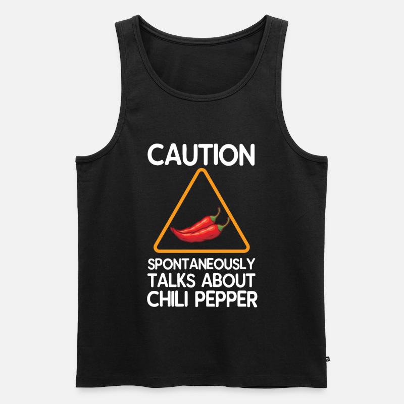 Chili Pfeffer - Männer Premium Bio Tank Top - Schwarz