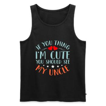 uncle - Men's Premium Organic Tank Top - black - Front - AI Model Male 178 light (178cm)