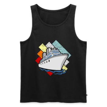 Cruise ship - Men's Premium Organic Tank Top - black - Front - AI Model Male 178 light (178cm)