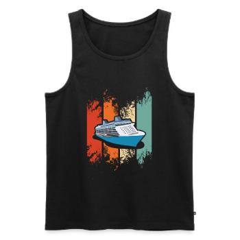 Cruise ship - Men's Premium Organic Tank Top - black - Front - AI Model Male 178 light (178cm)