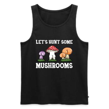 Mushrooms Collecting Fungi Mushroom Pickers Forest Morels Mushroom - Men's Premium Organic Tank Top - black - Front - AI Model Male 178 light (178cm)