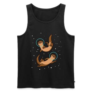 Otter Astronaut Gift Space Fan Kids Otter - Men's Premium Organic Tank Top - black - Front - AI Model Male 178 light (178cm)