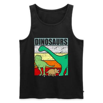dinosaur - Men's Premium Organic Tank Top - black - Front - AI Model Male 178 light (178cm)