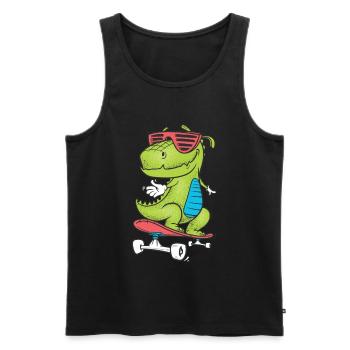 dinosaure - Débardeur bio Premium Homme - noir - Devant - Michal (187cm)