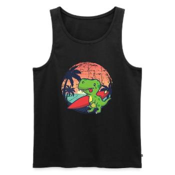 dinosaure - Débardeur bio Premium Homme - noir - Devant - Michal (187cm)