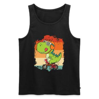 dinosaur - Men's Premium Organic Tank Top - black - Front - AI Model Male 178 light (178cm)