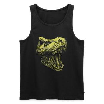 Idée cadeau dinosaure amoureux des dinosaures - Débardeur bio Premium Homme - noir - Devant - Michal (187cm)