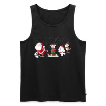 Cute reindeer Santa Claus polar bear penguin outfit - Men's Premium Organic Tank Top - black - Front - Michal (187cm)