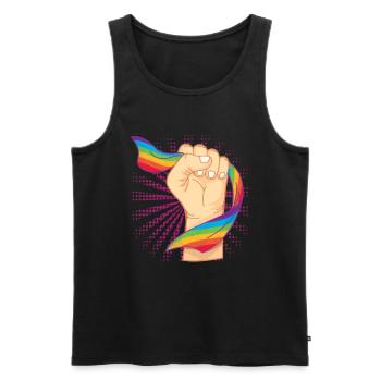 LGBT - Männer Premium Bio Tank Top - Schwarz - Vorne - AI Model Male 178 light (178cm)