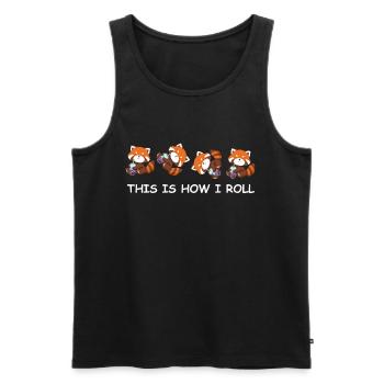 Bubble Tea Red Panda Gift C'est comme ça que je roule - Débardeur bio Premium Homme - noir - Devant - Michal (187cm)