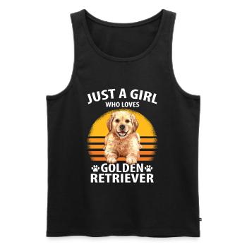 Golden retriever - Men's Premium Organic Tank Top - black - Front - Michal (187cm)