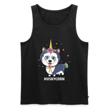 Husky Schlittenhunde - Männer Premium Bio Tank Top - Schwarz - Vorne - AI Model Male 178 light (178cm)