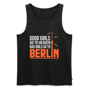Berlin - Men's Premium Organic Tank Top - black - Front - AI Model Male 178 light (178cm)