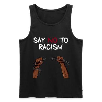 Black Lives Matter -Say NO To Racism - Débardeur bio Premium Homme - noir - Devant - AI Model Male 178 light (178cm)