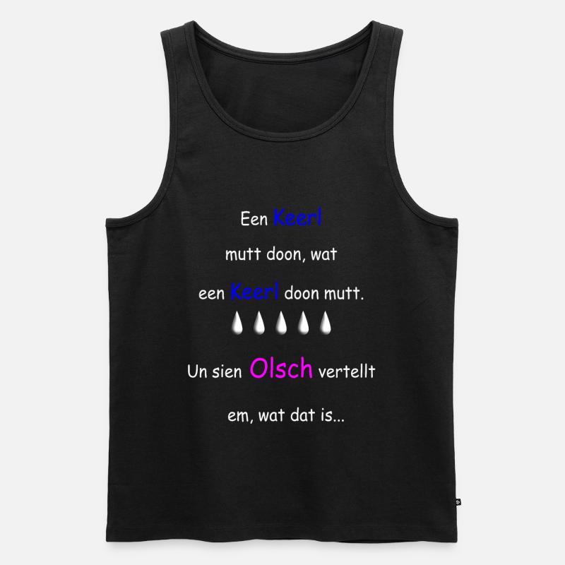 Plattdeutscher Spruch - Männer Premium Bio Tank Top - Schwarz