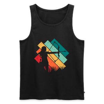 Bogenschießen - Männer Premium Bio Tank Top - Schwarz - Vorne - Michal (187cm)