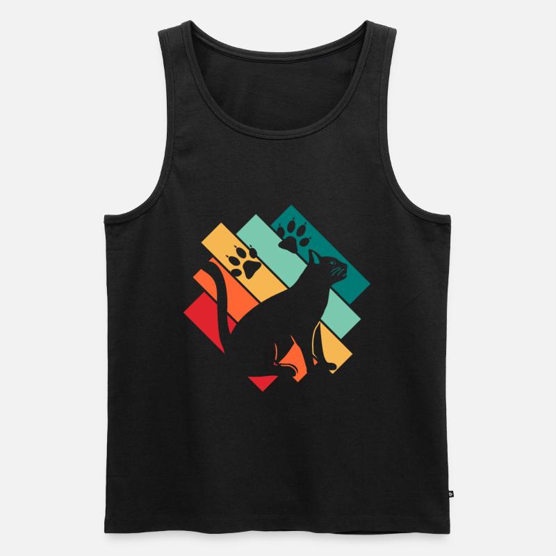 Katze - Männer Premium Bio Tank Top - Schwarz