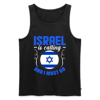 Israël - Débardeur bio Premium Homme - noir - Devant - Michal (187cm)