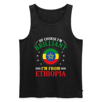 Ethiopie - Débardeur bio Premium Homme - noir - Devant - AI Model Male 178 light (178cm)